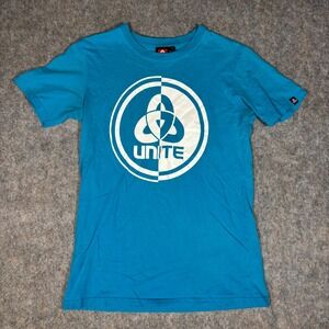 Unite Bodyboarding Graphic Tee Mens S Turquoise Blue‎ Streetwear Cotton Shirt